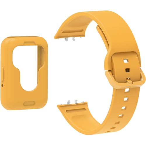 Samsung Galaxy Fit 3 Watch�o���h&�X�N���[���v���e�N�^�[�P�[�X�A�V���R�����X�g�o���h�ی�t�F�C�X�J�o�[�����p�o���p�[�A�N�Z�T���[Fit 3 ���f�B�[�X �����Y (�C�G���[)
