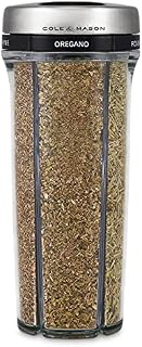 Cole & Mason H122114 Saunderton Herb & Spice Storage Shaker | Spice/Herb Organiser | Stainless Steel/Acrylic | Herbs Included | 2 Year Guarantee, Black
