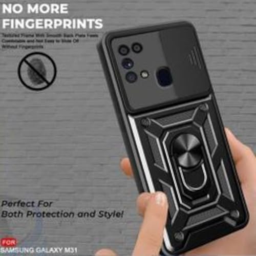 Image of Tough Armour Back Cover for Samsung Galaxy M31 5G with Camera Protection Cover (Black)
