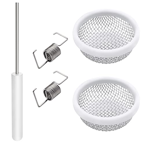 RV Flying Insect Screen, 2 Pack Furnace Vent Cover, Heater Vent Cover, 2.8in Silver Stainless Steel Mesh for Campers/Trailers, Installation Tool Included