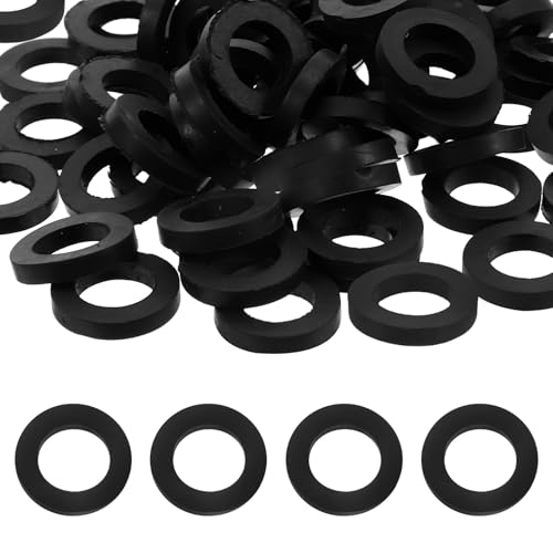 TEHAUX 500個入り 黒ゴム製ガスケット:シャワーホースと給湯器用1/2インチゴム製ワッシャー - コネクタシールワッシャー - 配管用ガスケット交換品