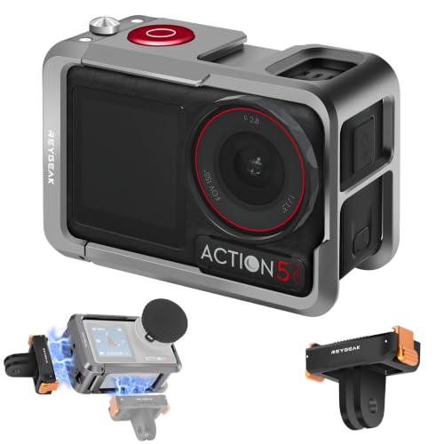 REYGEAK �A���~�P�[�W DJI Action 5 Pro/4/3�p�ی상�^���P�[�X 1/4�l�W�t�� �N�C�b�N�����[�X�A�_�v�^�[�}�E���g DJI Osmo Action�A�N�Z�T���[�p�f���A���N���[�t��