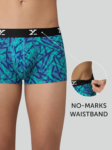 Image of XYXX Men's CloudSoft Modal Printed Trunks| Snug Fit, 4-Way Stretch & No-Marks Waistband Underwear for Man