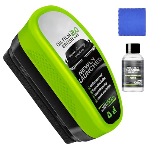 Oil-Free Car Glass Brushes, Upgrade 2.0 Clear Vision Glass Cleaner, Oil Film Cleaning Brush for Automotive Windows, Clearvision Cars Windshield Cleaner Tool, Universal Cleaning Wipe Board (1 SET)