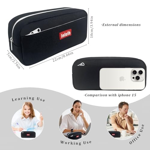 Image of Pencil Case Large Capacity pencil pouch cute pencil case stationery supplies pencil bags School Supplies for Student Teen Girs Boys (black)