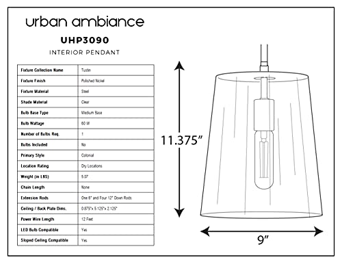 Urban Ambiance UHP3090 Luxury Colonial Pendant Light thumb #5