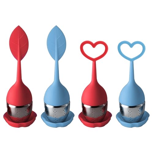 4 Unidades de Infusor de Té Suelto de Silicona Con Mango Largo - Accesorios Para Preparar Té