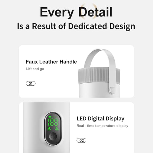 Diydeg Tetera Eléctrica Portátil 350ml 4 en 1 Recargable miniatura 5