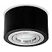 Produktbild SSC-LUXon® schwarze LED Spotlampe rund Aufbau (flach, Alu, schwenkbar) - Deckenlicht Ø 90 mm inkl. 5W LED-Modul neutralweiß 230V