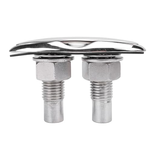 EVGATSAUTO 5 Inch Retractable Boat Cleat Stainless Steel Marine Dock Cleat, Highly Polished Stainless Steel Folding Cleat for Boats, Watercraft, Cruisers, Kayaks, Pontoons