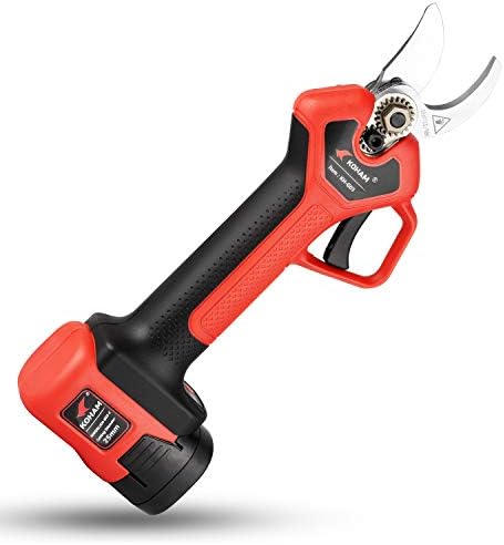 KOHAM Professional Cordless Electric Pruning Shears 16.8V 2Ah Lithium Battery Powered, ETL Certified, 1 Inch Cutting Diameter