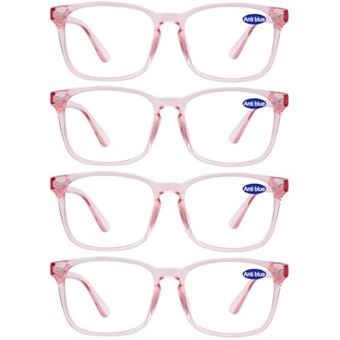 WEMOOTANTS 4 Packs Pink Reading Glasses 3.0 for Women Blue Light Blocking Readers 1.0 1.25 1.5 1.75 2.0 2.25 2.5 2.75 3.00 3.5 4.0 5.0 6.0 Cover