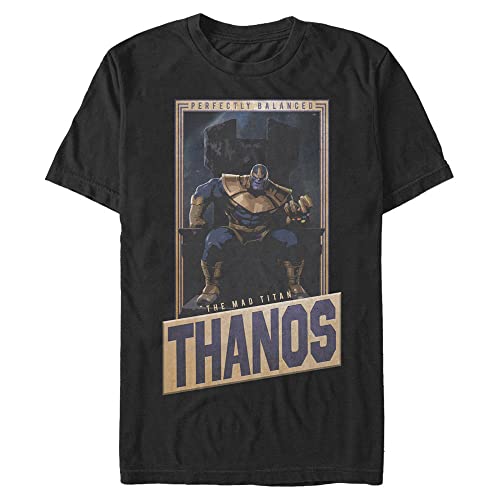 Marvel Big & Tall Avengers Classic Perfectly Balanced Thanos Men's Tops Short Sleeve Tee Shirt, Black, 4X-Large