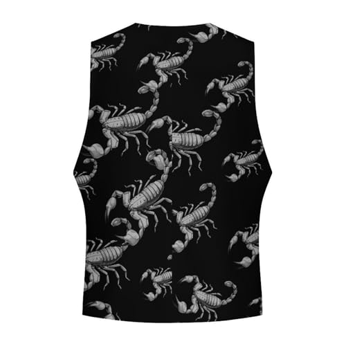 Cartoon Scorpion Men's Suit Vest Slim Fit Business Dress Party Pattern Waistcoat Vest Top4