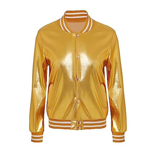 Yuji Itadori Girls Sequined Jacket Christmas Varsity Jacket Shiny Bomber Coat Halloween Outfit