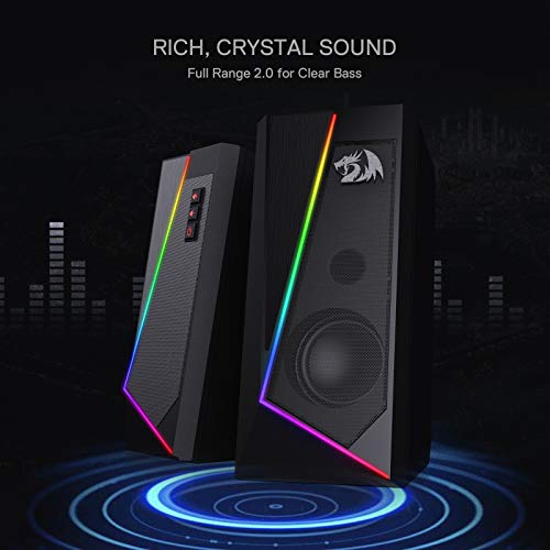 Redragon-GS520-RGB-Desktop-Speakers-20-Channel-PC-Computer-Stereo-Speaker-with-6-Colorful-LED-Modes-Enhanced-Sound-and-Easy-Access-Volume-Control-USB-Powered-w-35mm-Cable