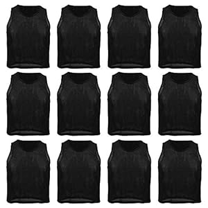 Pinnies,12PCS Nylon Mesh Scrimmage Pinnies Jerseys Team Practice Vests for Kids Youth Sports Basketball, Soccer, Football, Volleyball
