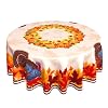 SASTYBALE Thanksgiving Round Tablecloth 60 Inch Turkey Pumpkin Tablecloth Vintage Farmhouse Spillproof Wrinkle Resistant Durable Table Cover for Fall Harvest Holiday