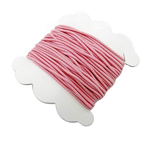Linpeng Elastic Cord For Beading - Jewelry Making - Scrapbook Making - Gift Wrapping - Pink -1.5 Mm X 5 Yds Per Card - 2 Cards Per Pack #TOP3