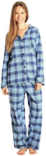 EVERDREAMSleepwear Womens Flannel Pajamas, Long 100% Cotton Pj Set