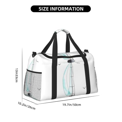 Bolsa de viaje grande Blue Sailboat plegable e impermeable para tus escapadas 4