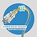 GOMEN 25 ft Extension Cord with Lighted Locking End - 14 AWG Gauge - 14/3 SJTW Heavy Duty for Outdoor/Indoor, 3 Prong Plug, Blue/Yellow Weather Resistant Jacket, for Major Tools and Appliances, 2 Pack