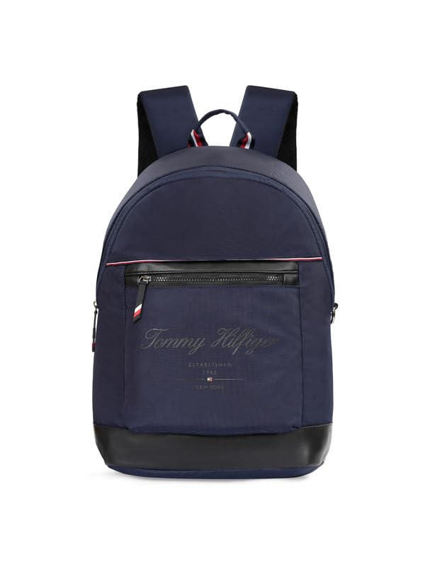 Image of Tommy Hilfiger Laptop Backpack Copter | Backpack for School, College and work | Water-Resistant | Fits 14-inch Laptop | Trolley Holder & 1-Year Warranty | 20L Capacity
