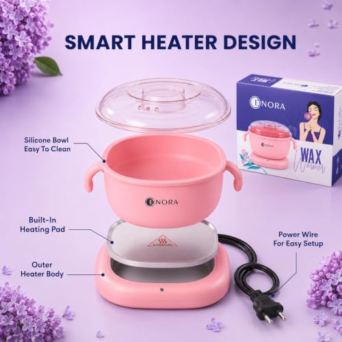 Image of ENORA Premium Waxing Kit for Women - Silicone Wax Warmer for Hair Removal, Eyebrow, Bikini, Legs, Face, Brazilian Wax & More - Machine + 5-Pack Hard Wax Beads (50 g)+ Accessories