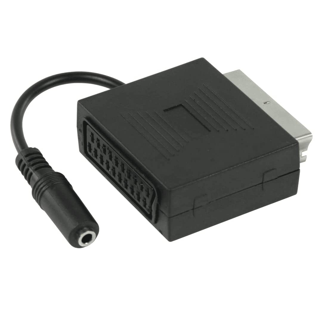 Péritel avec jack femelle de 3,5 mm (avec fonction enceinte TV, péritel sans arrêt du son stéréo de la TV), Noir