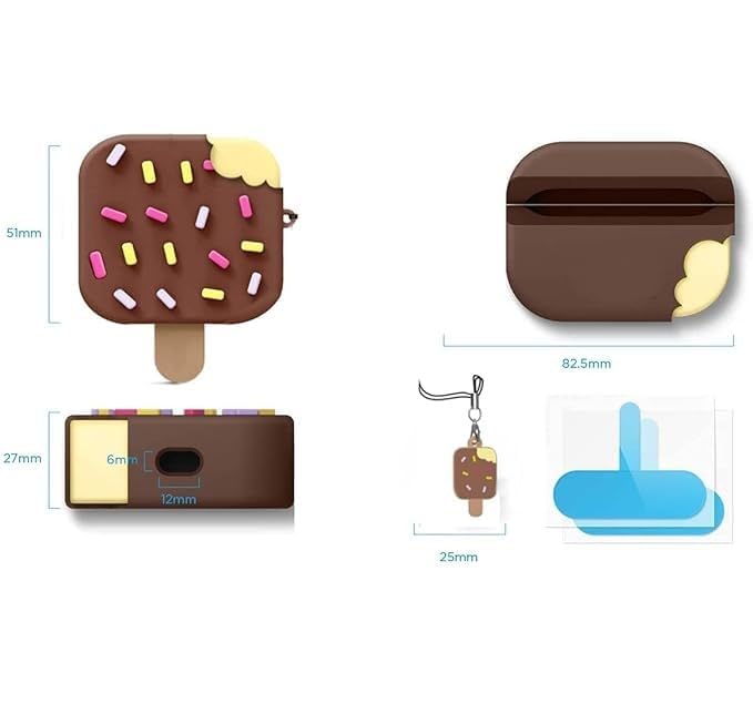 Image of Airpods Pro 2 Protective Liquid Silicone Case for AirPods (Ice-Cream Choc)