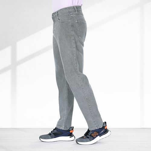 Image of Men's Straight Fit Stylish Non Stretch Mid Rise Pure Cotton Crafted with Premium Fabric Relaxed Jeans Available in Variety of Colour