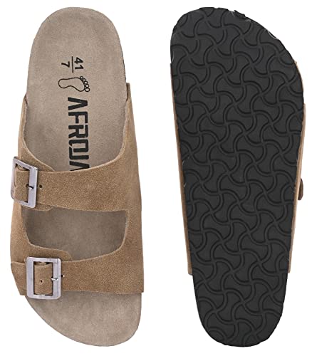 Image of AFROJACK Men's Orginal Leather Sandals | Casual Sliders for Boys s801