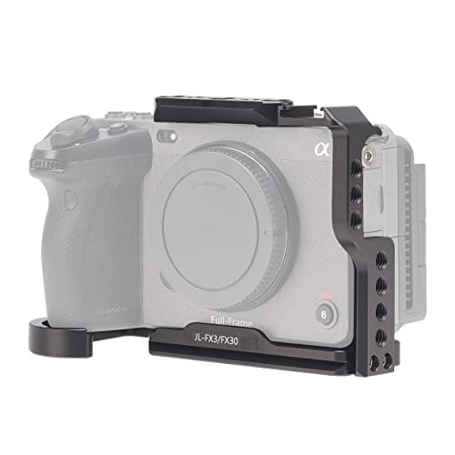 Image of Fotga Camera Cage with NATO Rail 1 /4 inch 3 /8 inch Hole with Arri Location Holes for Sony Fx3 FX30 ILME-FX30 Cinema Camera Making Video Filmmaking,Compatible Arca Swiss Clamp
