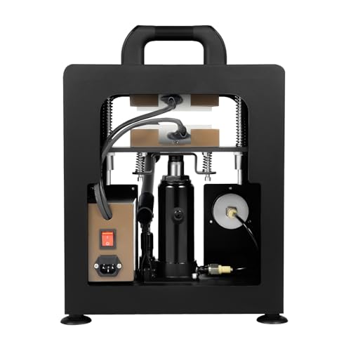 10T Hydraulic Heat Press Machine, 900W/110V Electric Rosin Heat Press, Adjustable Pressure Time Temperature, Heavy Duty Heating Presser for DIY Leather Flower Plant