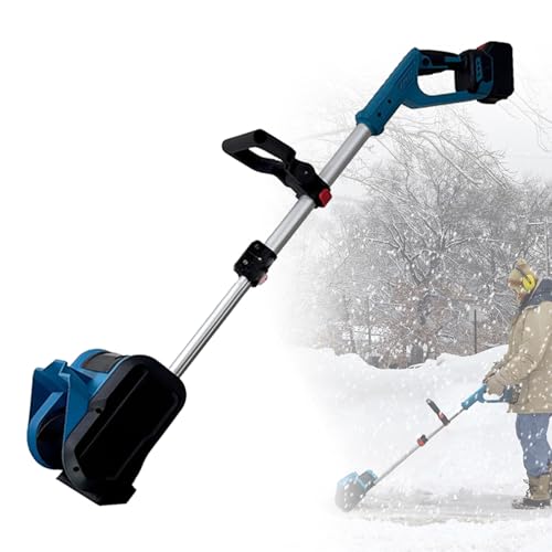 Pala de nieve eléctrica, motor sin escobillas de 1200 W, barredora de nieve inalámbrica con 2 baterías, ancho manual de 10 pulgadas, pequeña herramienta de limpieza de nieve para el hogar