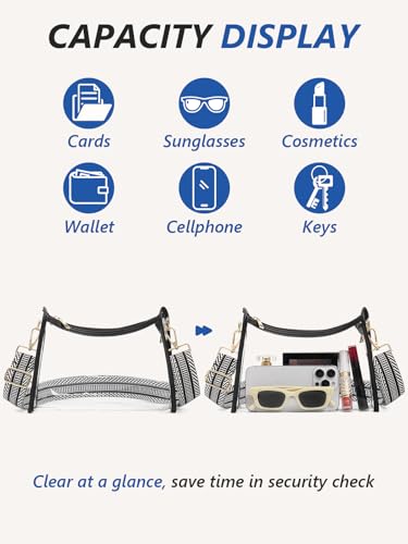 Image of Clear Bag for Stadium Events, Clear Purse Crossbody Stadium Bag | Transparent See Through Bag for Women, Stadium Approved Bag, For Concert Stadium Sport