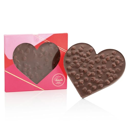 Venchi - Brutto&Buono Chocolate Fondant 60%, Placa Artesanal de Chocolate Negro con 'Avellanas del Piamonte IGP', Vegano, Sin Gluten, Colección San Valentín, 300 g, Idea de Regalo