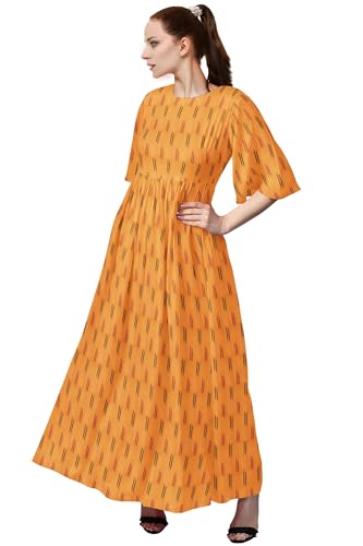 Image of Cotton Pochampally ikat unstitched blouse, Kurthi, long frock fabric material for women (1 meter, 2 meters & 3 meters)