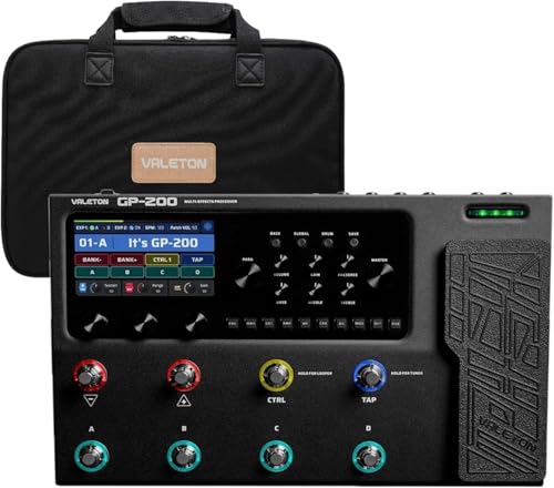 Valeton GP-200 Multi-Effects Guitar & Bass Processor Pedal with Amp Modeling, IR Loader, Expression...