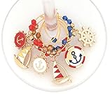 Nautical Wine Charms For Memorial Day Wine Charms and Independence Day Wine Charms - Glass Tag Ident