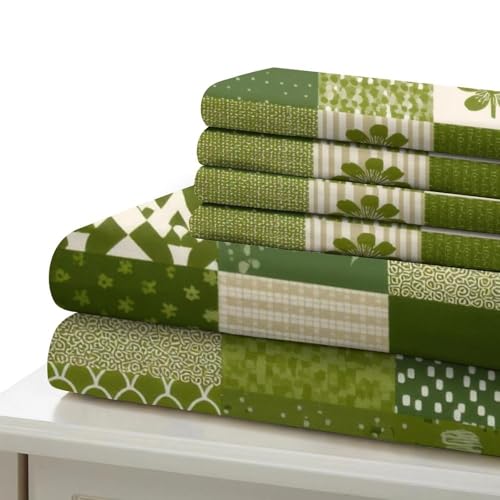 Housse de couette microfibre ultra douce imprimé 3D vert 135x200 - 7