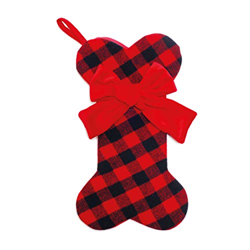 Enfeite Osso em Tecido para Porta Vermelho/Preto Cromus, PET MANIA