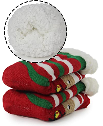 Image of BenSorts Women Winter Thick Slipper Socks with Grippers Non Slip Warm Fuzzy Socks Christmas Gifts