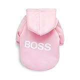 ROSTUDO リオスタジオ 犬服 犬の服 秋冬 フード付パーカー スウェットトレーナー スウェットパーカー ボスBOSS 防寒 暖かい ワンコ服 猫服 (⑬ピンク,XL)