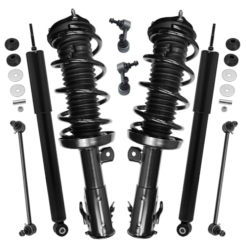 Image of Detroit Axle - 8pc Suspension Kit for 2012 Honda Civic [Manual Transmission] 2 Front Struts with Coil Spring Assembly 2 Rear Shock Absorbers 4 Front Rear Sway Bar End Links Replacement