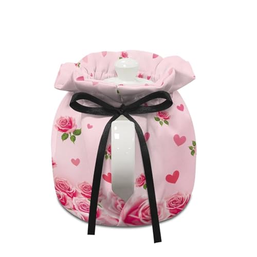 Image of Valentine Teapot Cozy for Teapot Heart Tea Pots Cozy for Keeping Warm Portable Easy to Clean Coffee Pot Cozy Polyester for Hotel Thicken Kettle Dust Cover for Kitchen