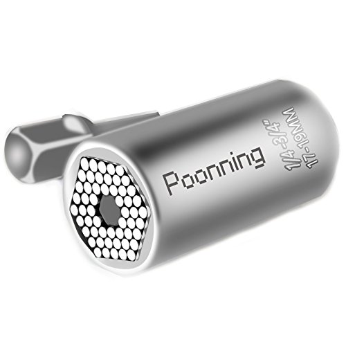 Universal Socket Wrench Set 7mm to 19mm, Professional Multi-function Tool with Power Drill Adapter by ALLmuis