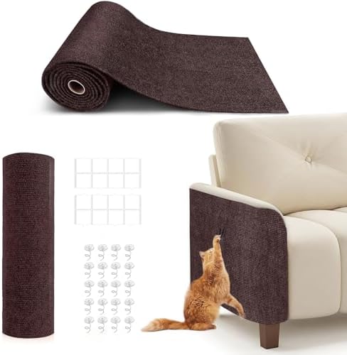 78.7″X15.8″ Cat Scratching Mat, Self-Adhesive Cat Scratch Carpet, DIY Cats Scratch Furniture Protector for Couch, Sofa, Wall & Door, Durable Furniture Guards Couch Scratcher from Cats Claws (Brown) 78.7″X15.8″ Cat Scratching Mat, Self-Adhesive Cat Scratch Carpet, DIY Cats Scratch Furniture Protector for Couch, Sofa, Wall & Door, Durable Furniture Guards Couch Scratcher from Cats Claws (Brown)