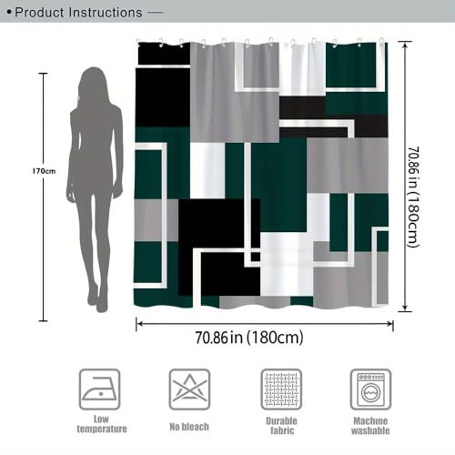 Rideau de douche long 90 x 220 cm pour éviter les fuites d'eau au sol