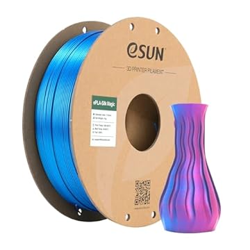 eSUN PLA Magico di Seta Filamento 1,75mm,Filamento per Stampante 3D a Doppio Colore Seta PLA,Precisione Dimensionale +/-0.05mm, Bobina da 1kg Filamento per Stampa 3D per Stampanti 3D,Seta Rosso Blu